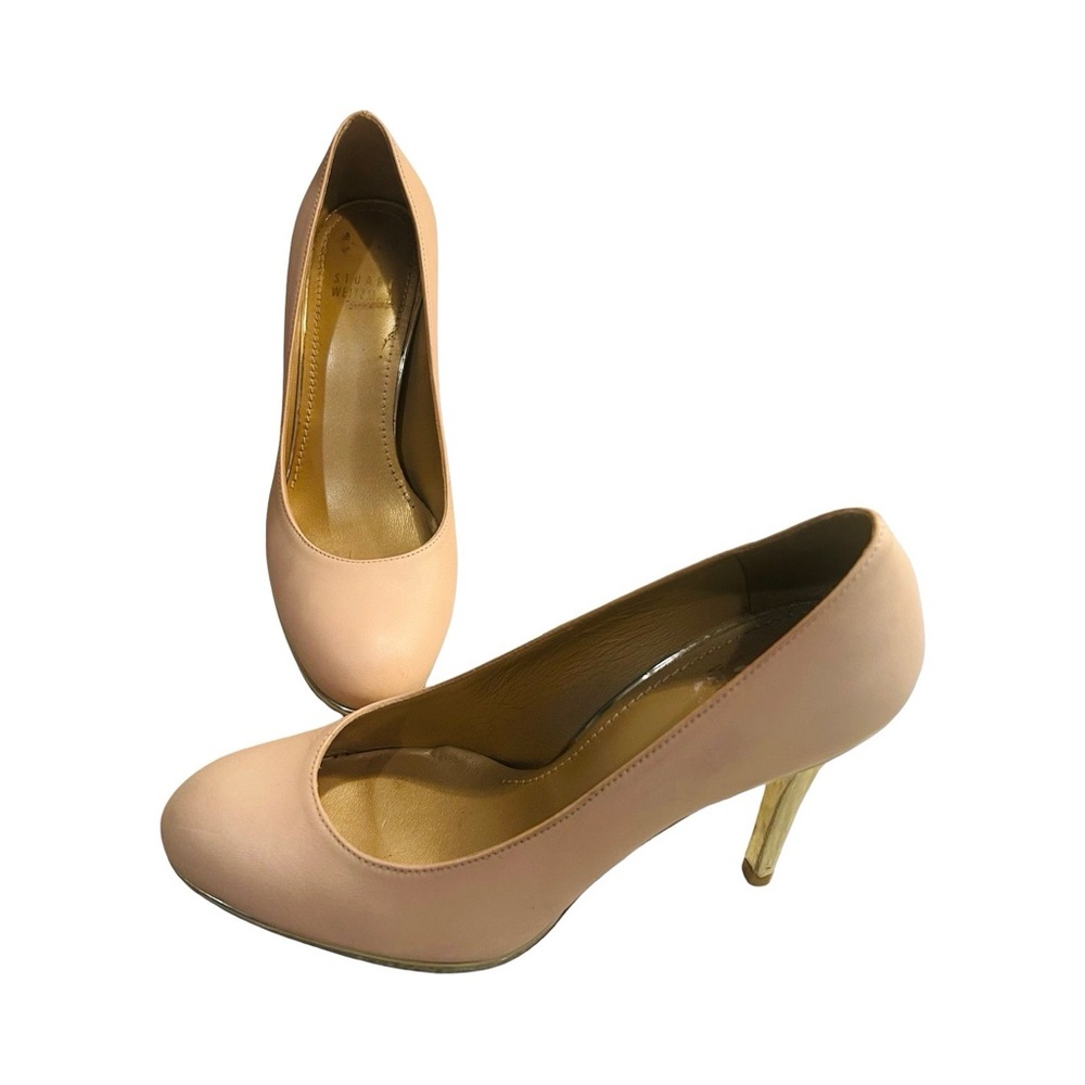 Stuart Weitzman Nude Pumps with Gold Heel